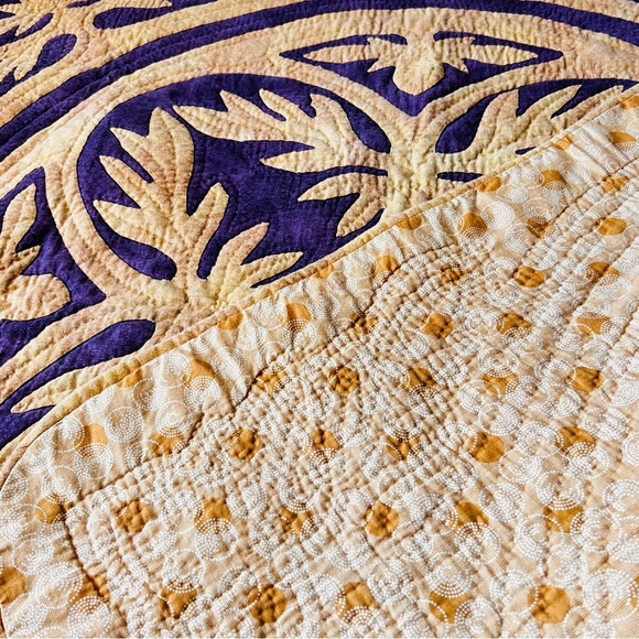 40”x40” Vintage Homemade Hand Stitched Quilted Throw . - Picture 4 of 6